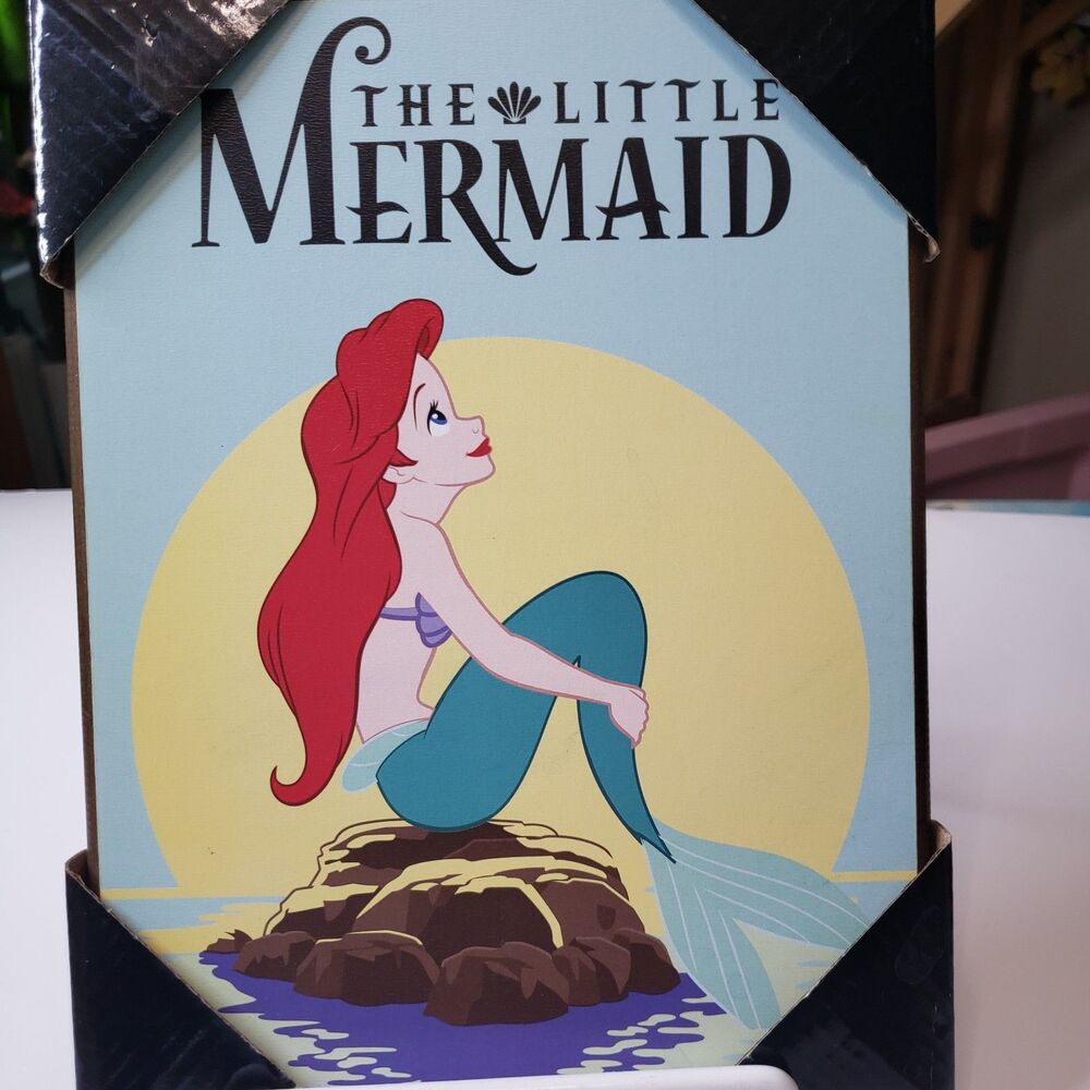 Disney The Little Mermaid Ariel Faux Wood Wall Art 9x7inch Plaque Decor